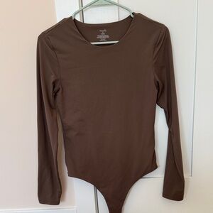 Nuuds Mocha Brown Long Sleeve Bodysuit